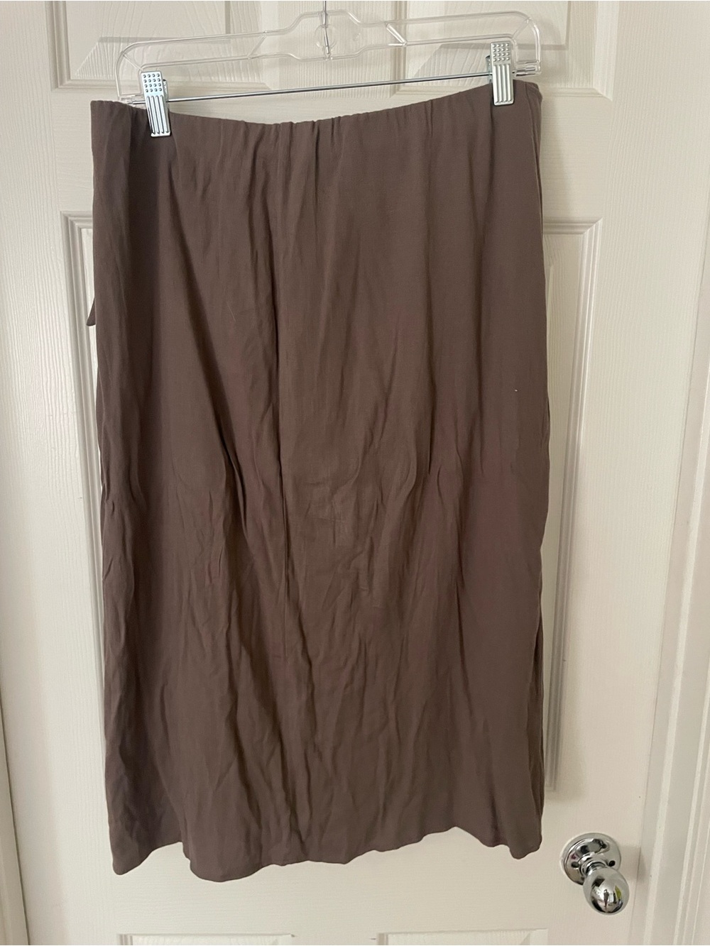 torrid Chocolate Brown Wrap Midi Skirt with Side Tie - Picture 2 of 4